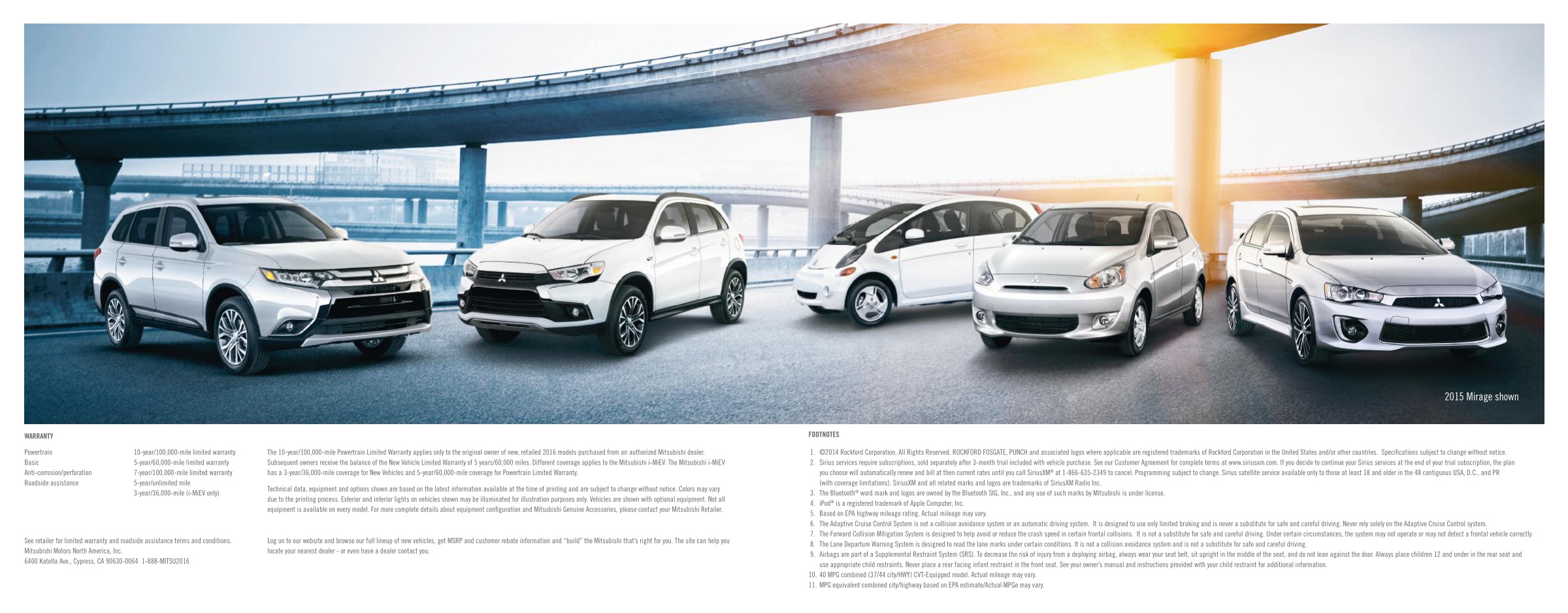 2016 Mitsubishi Full Line Brochure Page 4
